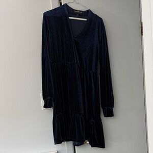 Harper 241 Navy Velvet Tiered Dress